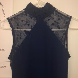 Floor length mesh cut out dress